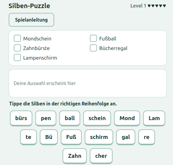 Silben Rätsel Vorschau